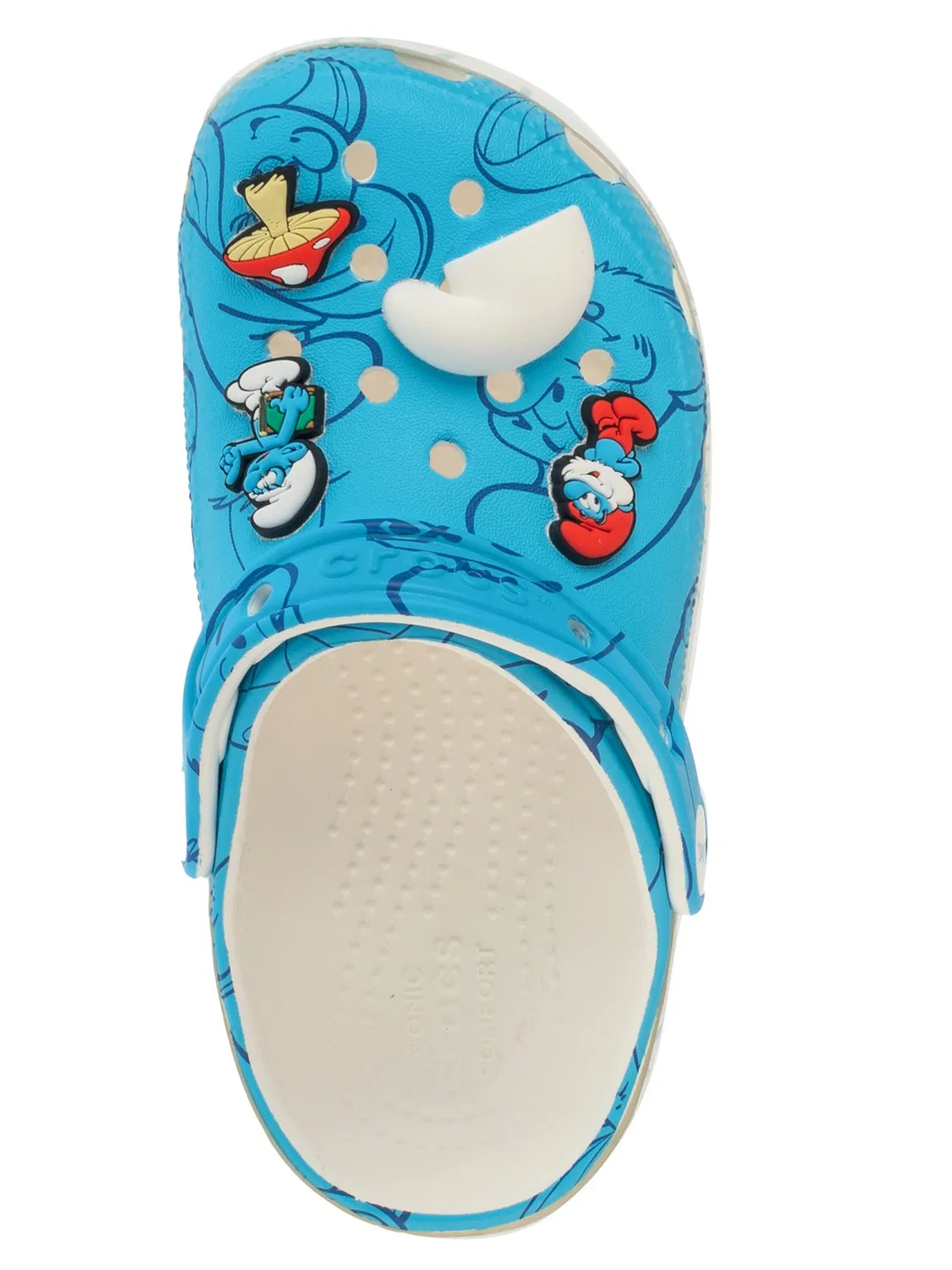 Детские сандалии Crocs Classic Smurfs Clog Kids синего цвета — фото 4