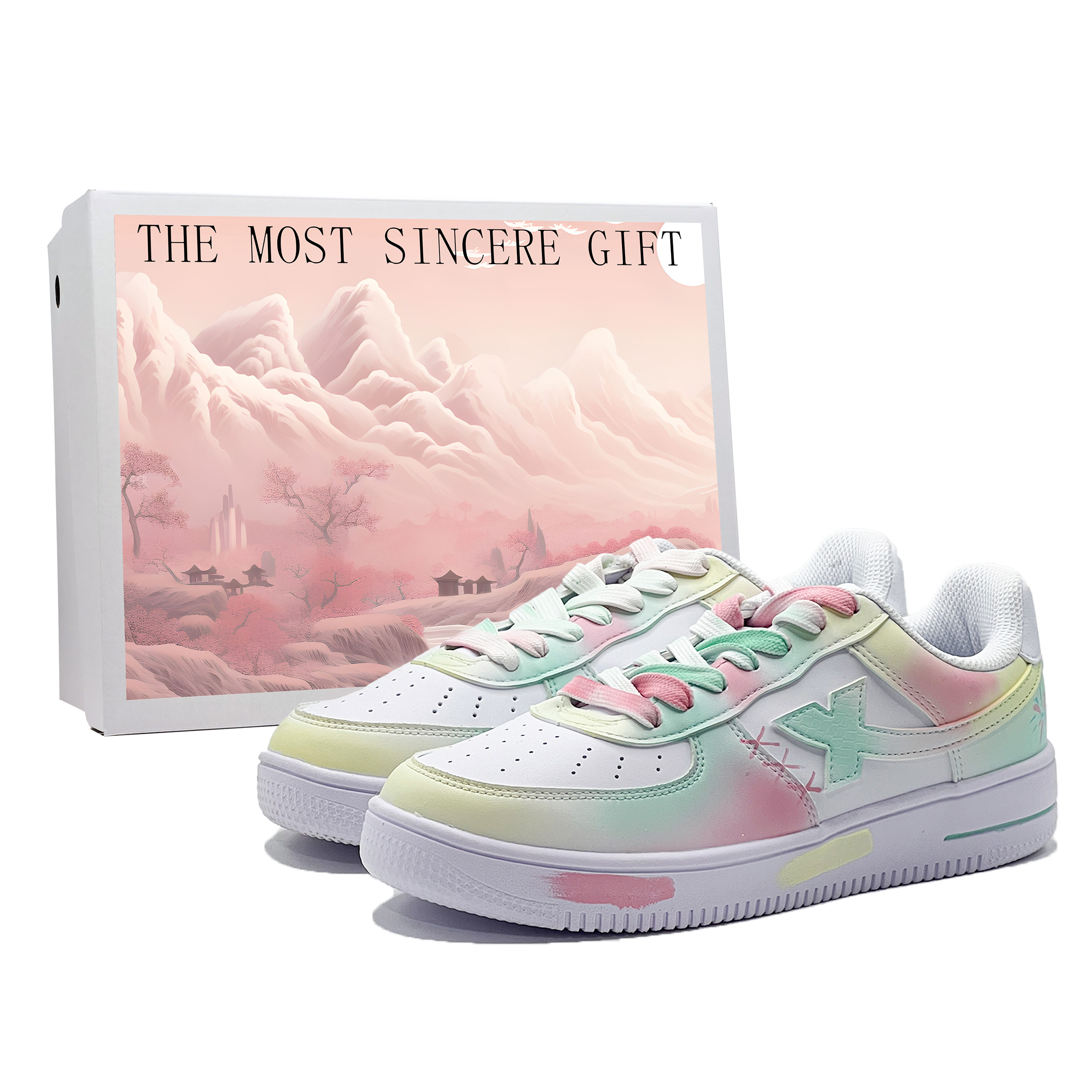 

XTEP Кроссовки Air Force One Slip с низким верхом и амортизацией для скейтбординга, мужские, розовые, белые