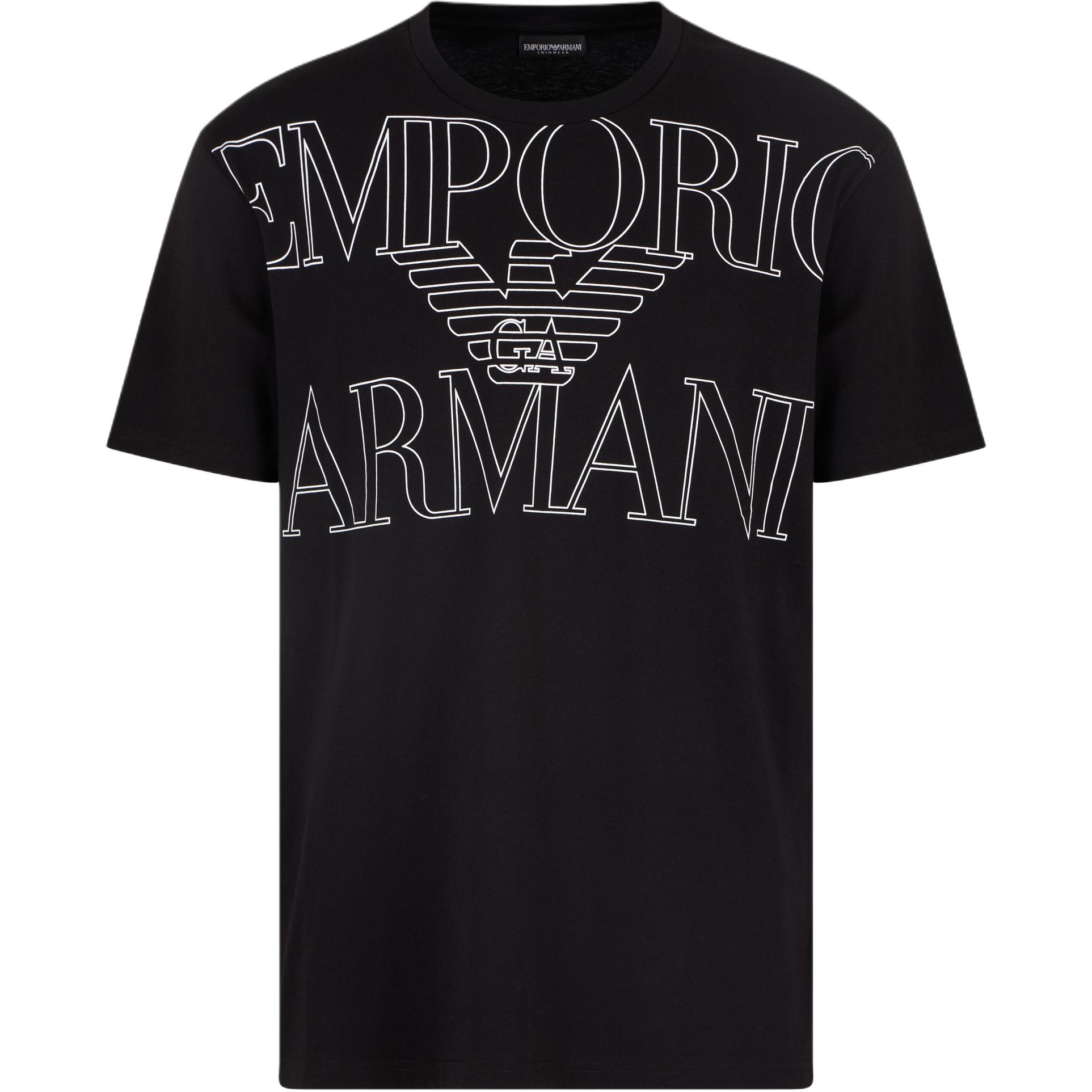 Футболка Asv Beachwear из органического джерси с крупным логотипом EMPORIO ARMANI, черный — фото 3