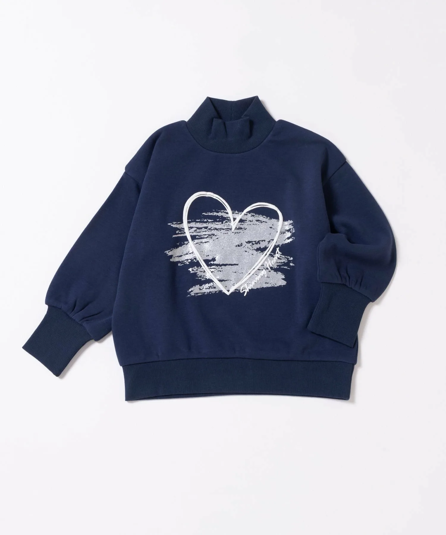 Футболка с принтом на флисовой подкладке Ever Closet, Heart Navy — фото 4