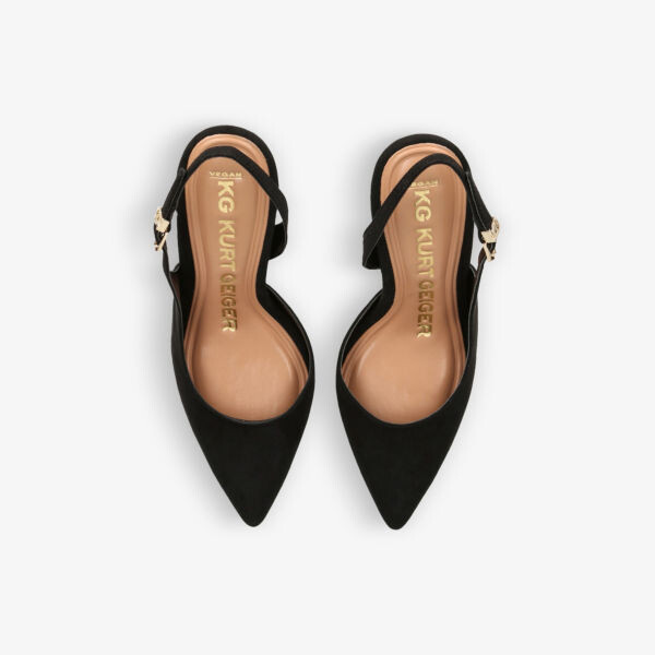Босоножки Aria на каблуке из искусственной замши с логотипом Kg Kurt Geiger, черный — фото 2