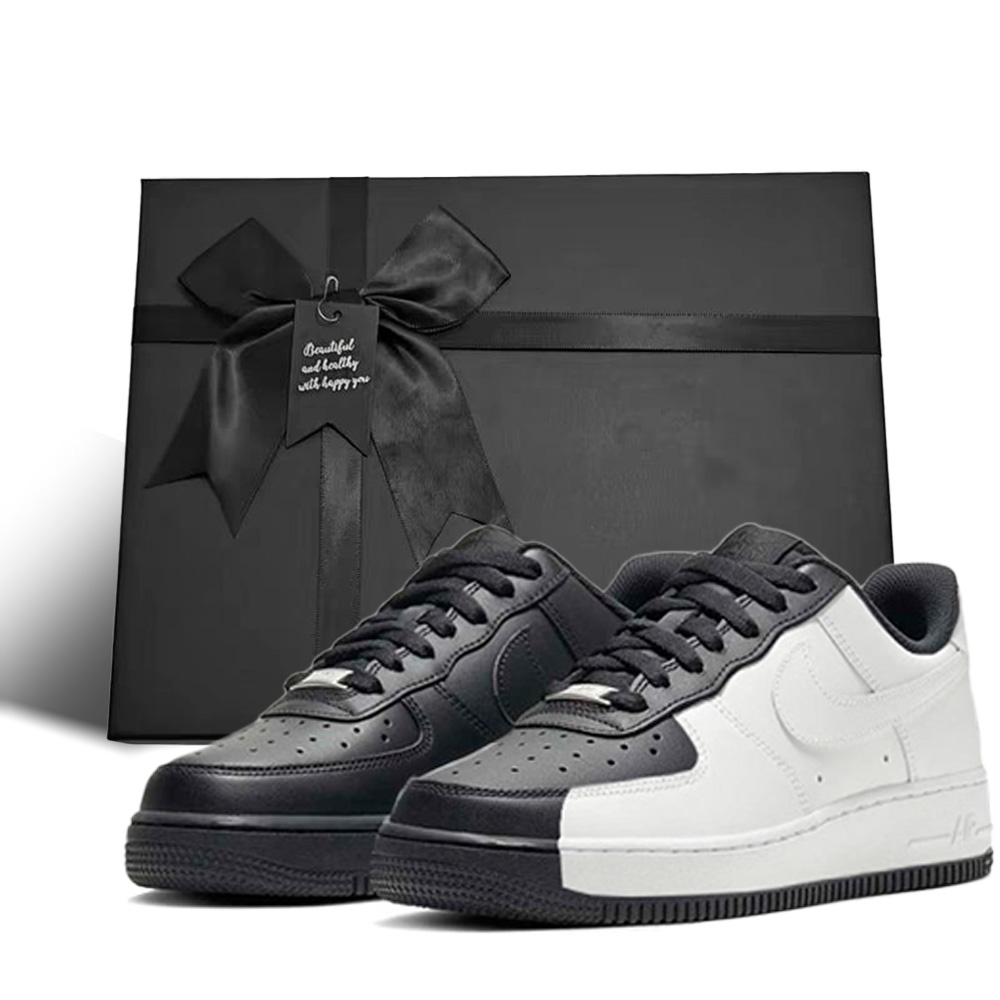 

Кроссовки Nike Air Force 1 07 Box, Yin Taohui противоскользящие износостойкие низкие для скейтбординга унисекс черно-белые, цвет Black