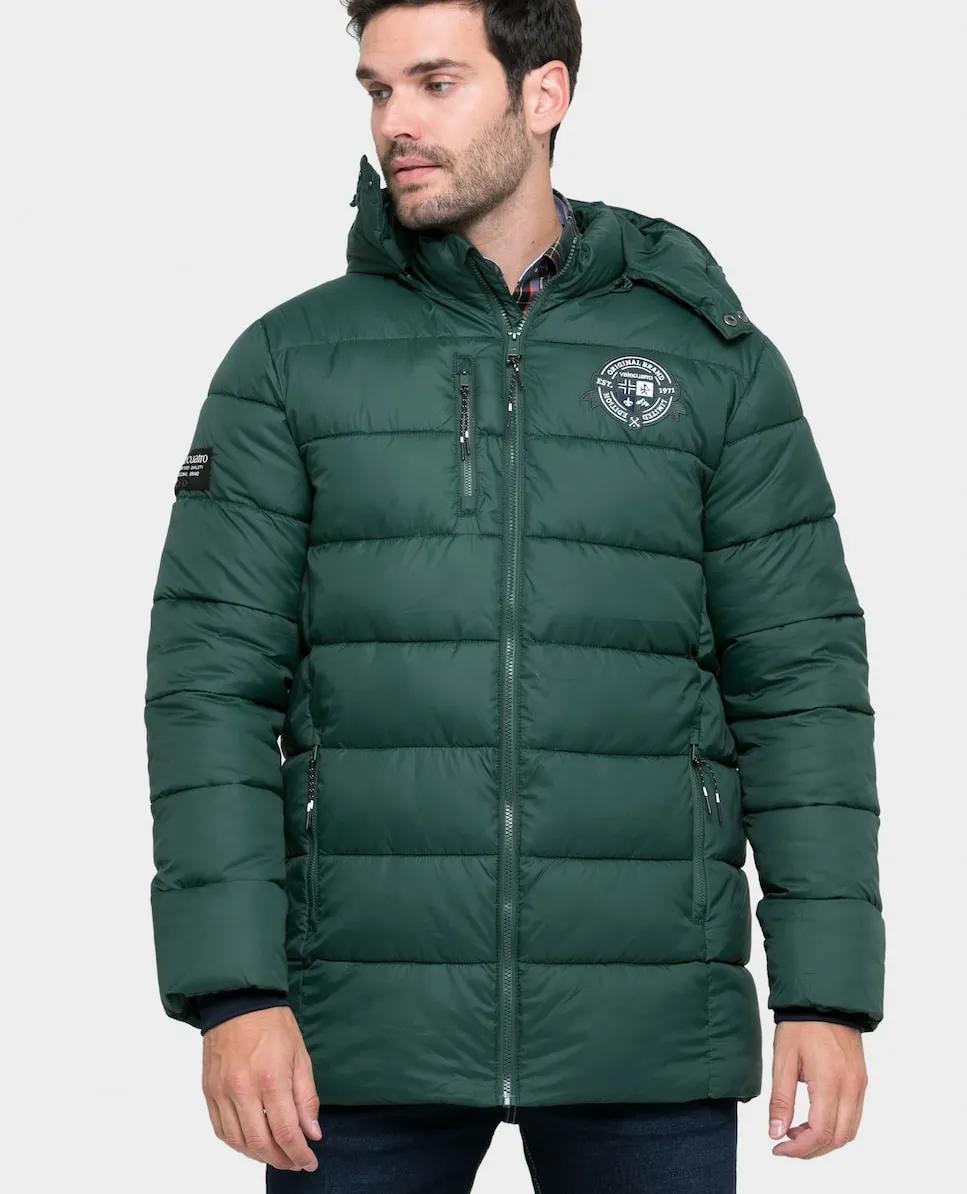 

Мужской стеганый пуховик зеленого цвета Valecuatro