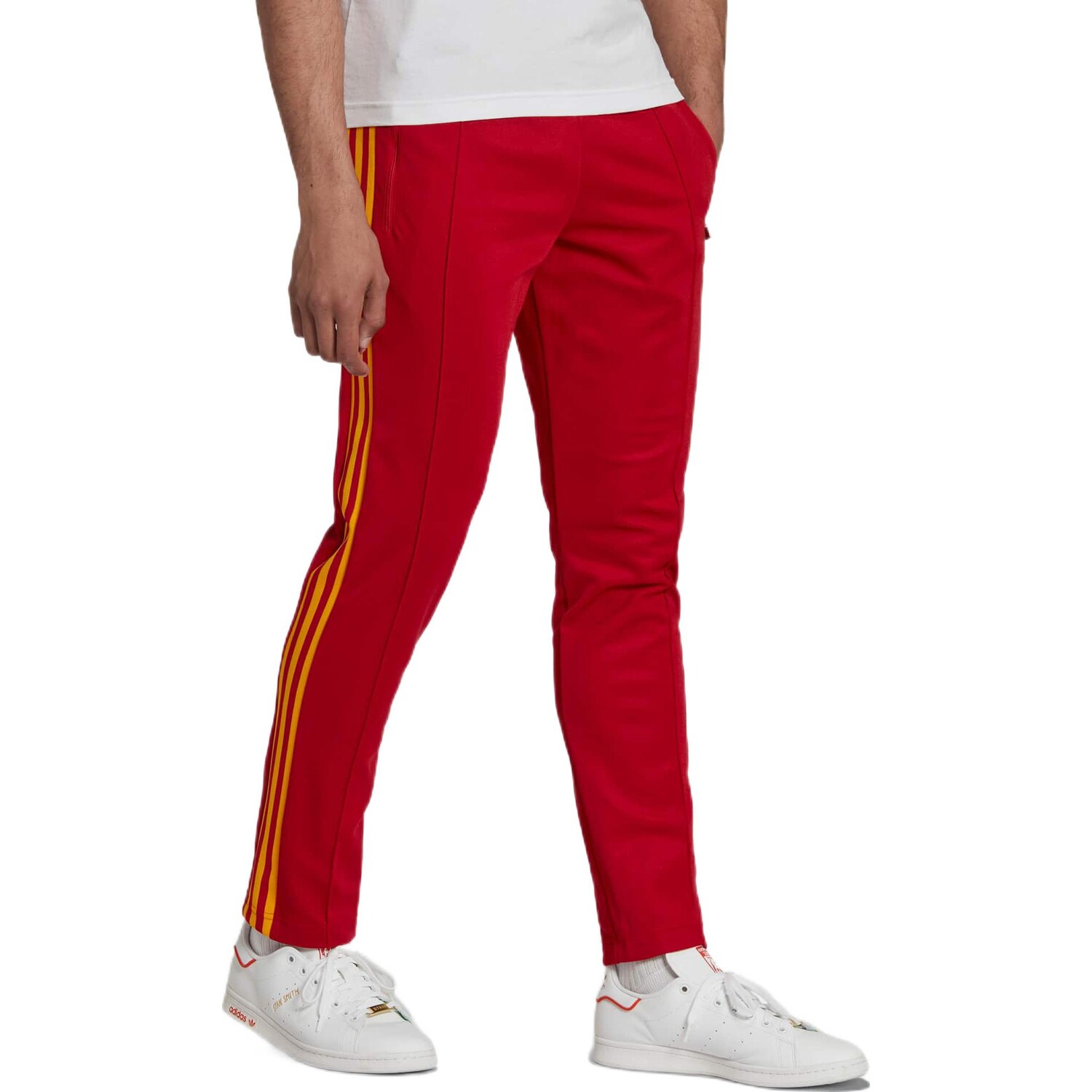 BECKENBAUER трикотажные спортивные штаны мужские красные Adidas Originals, красный — фото 4