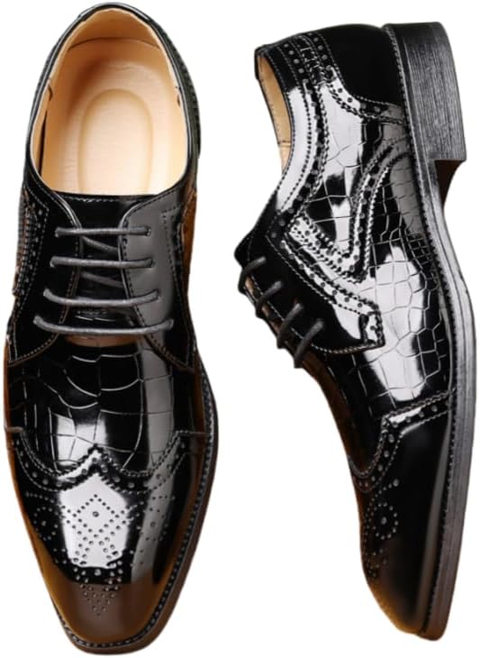 

Мужские классические оксфорды из натуральной кожи коровы, комфортная формальная обувь для работы и свадеб, премиальные туфли с мягкой кожаной подкладкой для ношения в течение всего дня Hhhchpm, черный