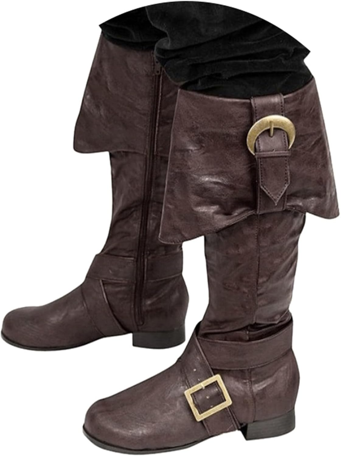 

Средневековые пиратские ботинки для мужчин, ренессансные стимпанк-пиратские ботинки, аксессуары для косплея, готики Хэллоуинского карнавала, рождественский викингский костюм, ретро-оксфордские кожаные туфли Generic, коричневый