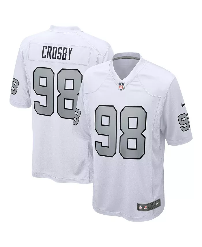

Мужская альтернативная игровая футболка Maxx Crosby Las Vegas Raiders Nike, белый