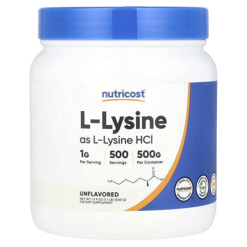 

Nutricost, L-лизин, без добавок, 500 г (17,9 унции)