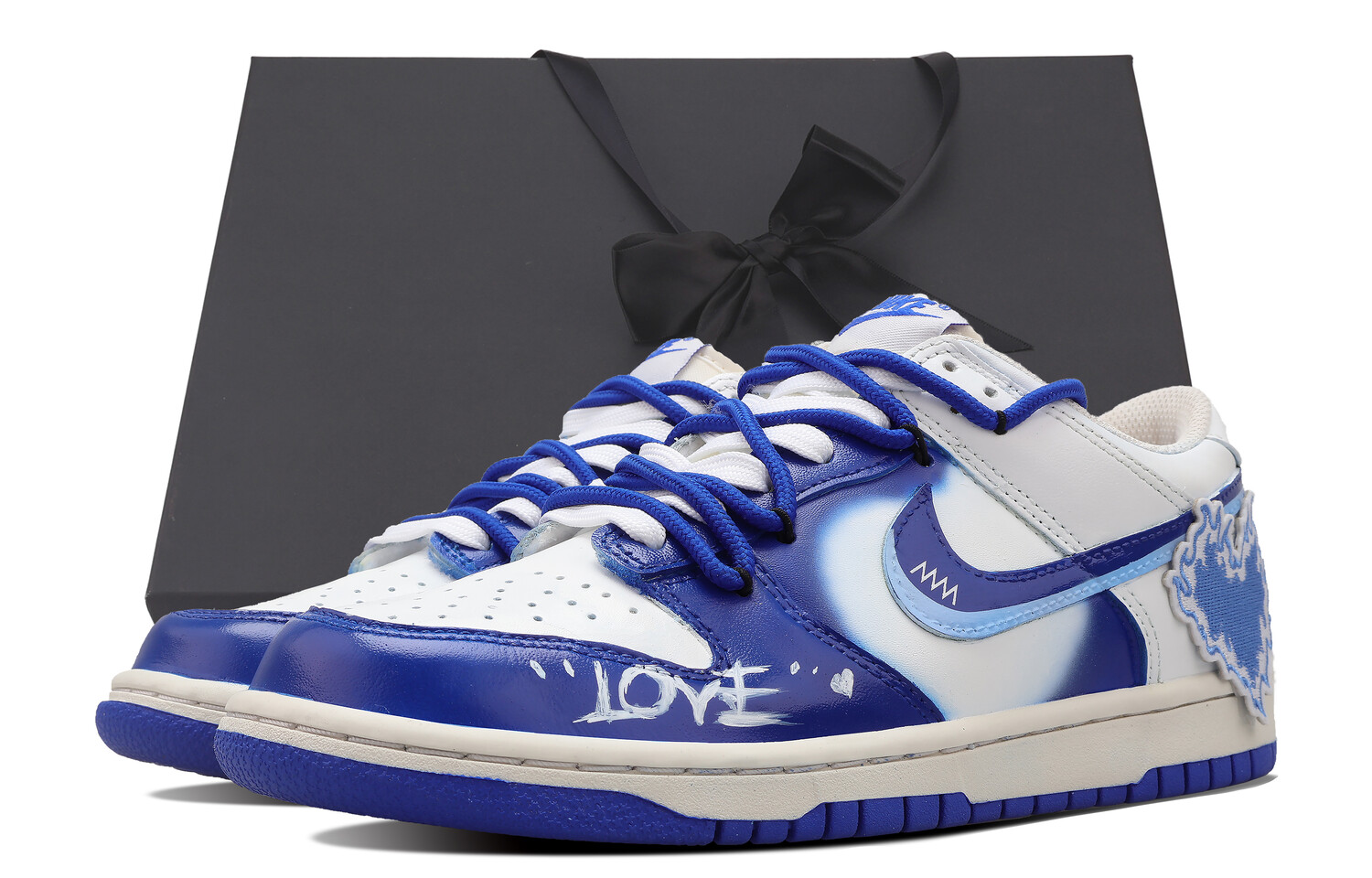 

Кроссовки Nike Dunk Skateboarding Shoes Women's Low-top White, синий/белый