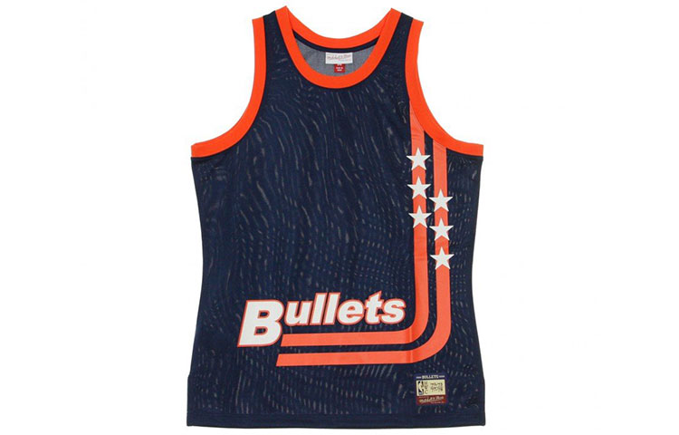 

Баскетбольная майка мужская тёмно-синяя Mitchell Ness