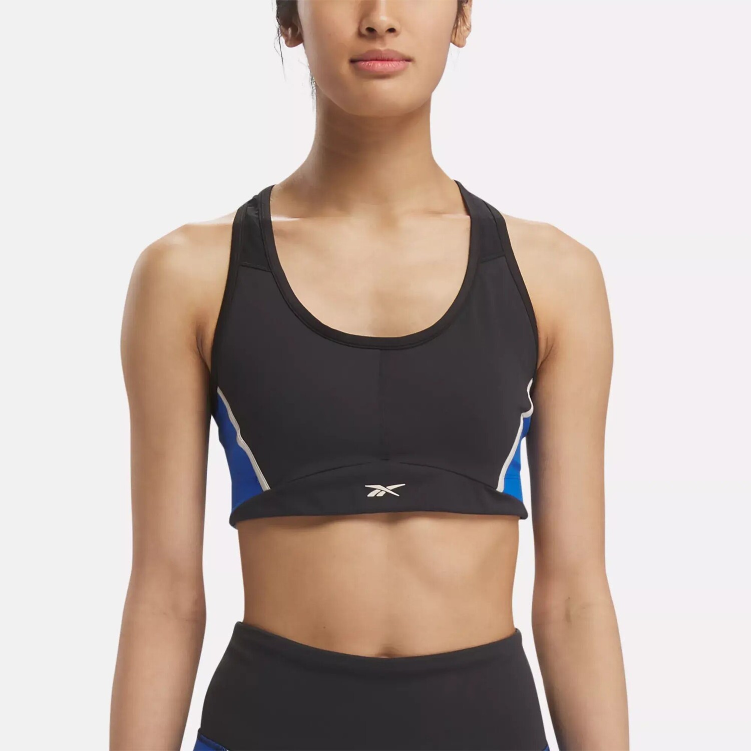 

Бюстгальтер Lux Racer с цветными блоками и мягкими чашечками Reebok, черный/синий
