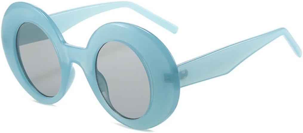 

Популярные модные овальные солнцезащитные очки контрастного цвета для женщин, защита от УФ-излучения UV400, ретро, ​​сине-красные, трендовые для мужчин, панк VVTWSSW, Blue Light Gray