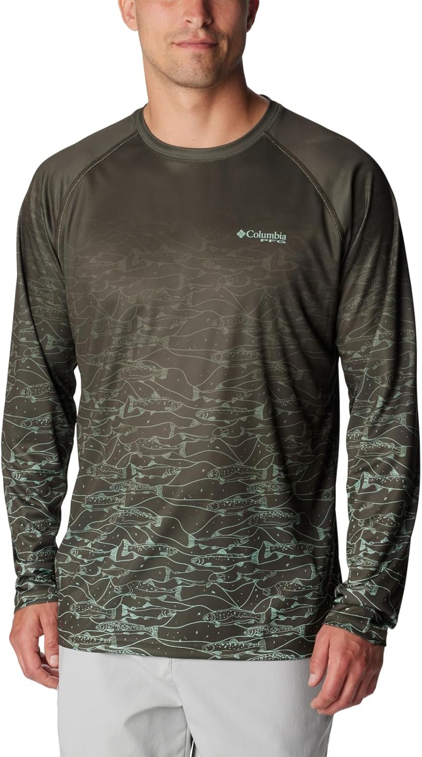 

Columbia мужская футболка с длинным рукавом Super Terminal Tackle PFG Fresh Fade, Deep Olive/Tested Tough Fresh Sf, Хаки, Columbia мужская футболка с длинным рукавом Super Terminal Tackle PFG Fresh Fade, Deep Olive/Tested Tough Fresh Sf