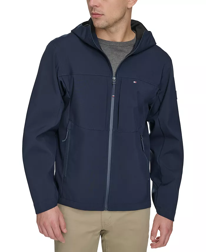 

Мужская мягкая ветровка с капюшоном Softshell Rain Hoodie Tommy Hilfiger, синий