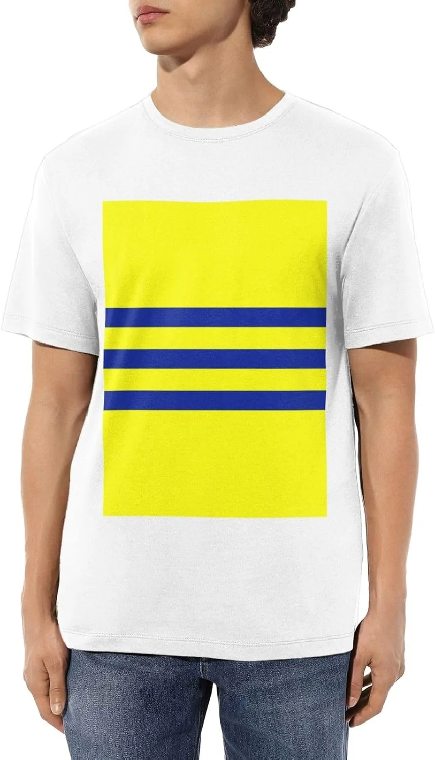 

Мужская футболка с коротким рукавом, желто-синяя полоска, хлопок ZERAOKE