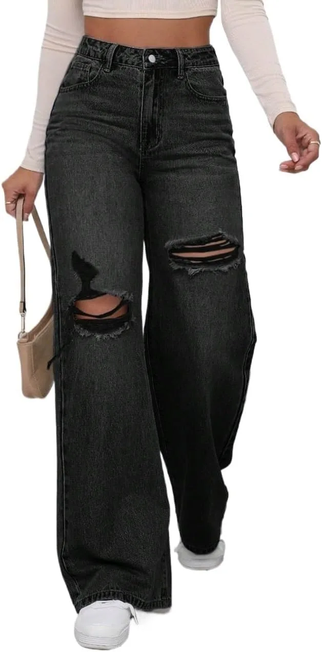 Женские классические джинсы Wide Leg Generic, черный