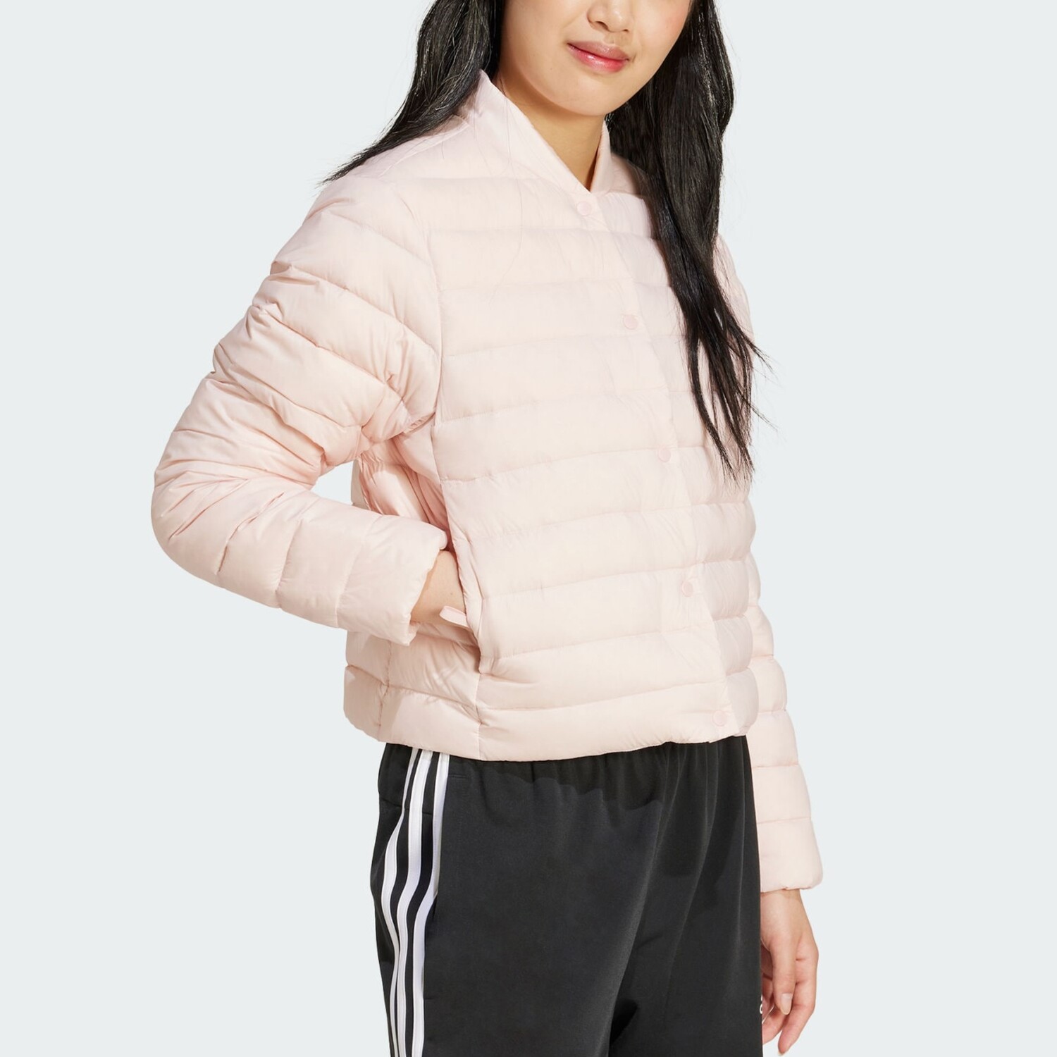 Стеганая куртка женская розовый Adidas, розовый — фото 4