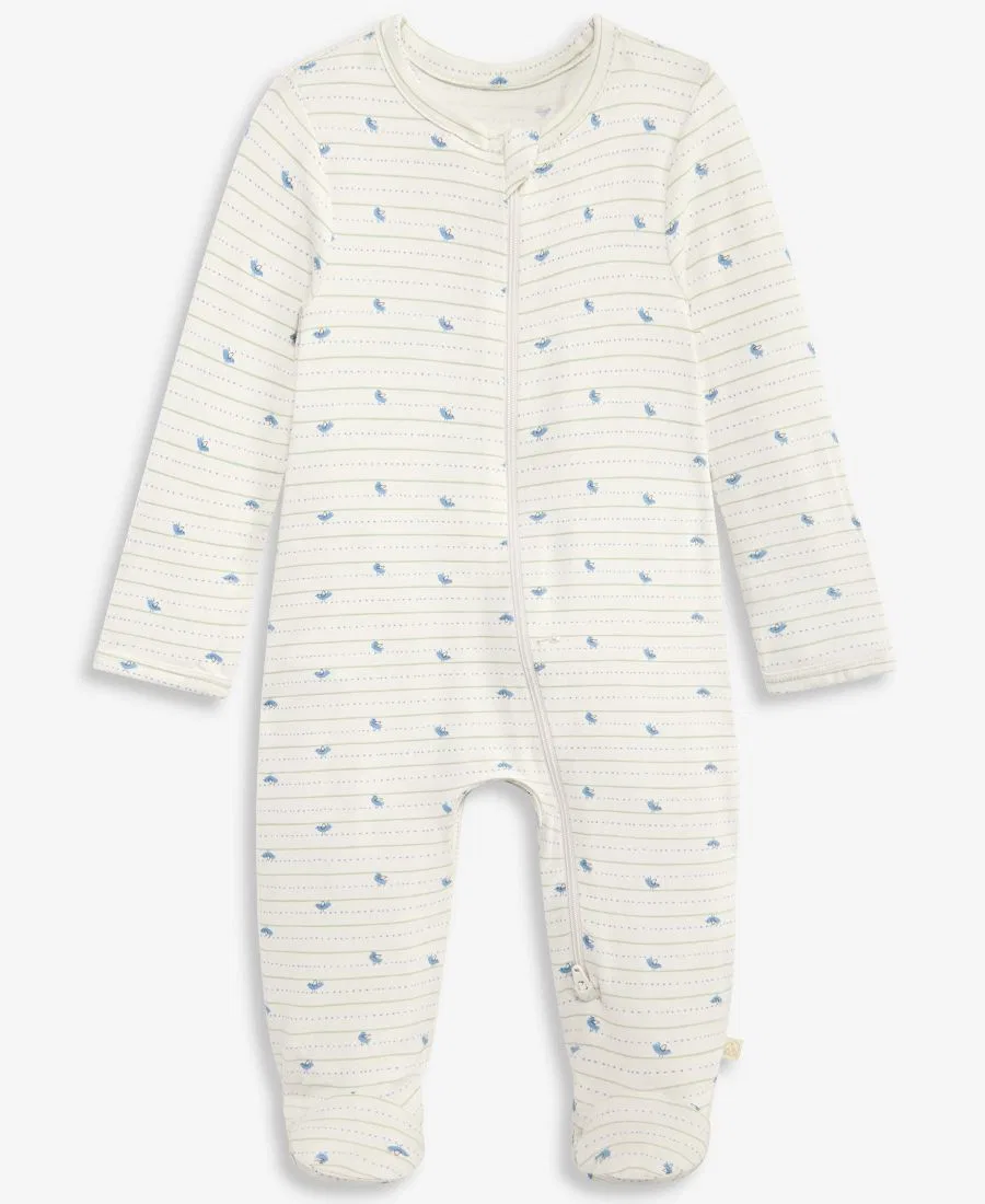 Детский комбинезон Everyday Baby Essentials для мальчиков с принтом птиц и двусторонней молнией First Impressions, серый