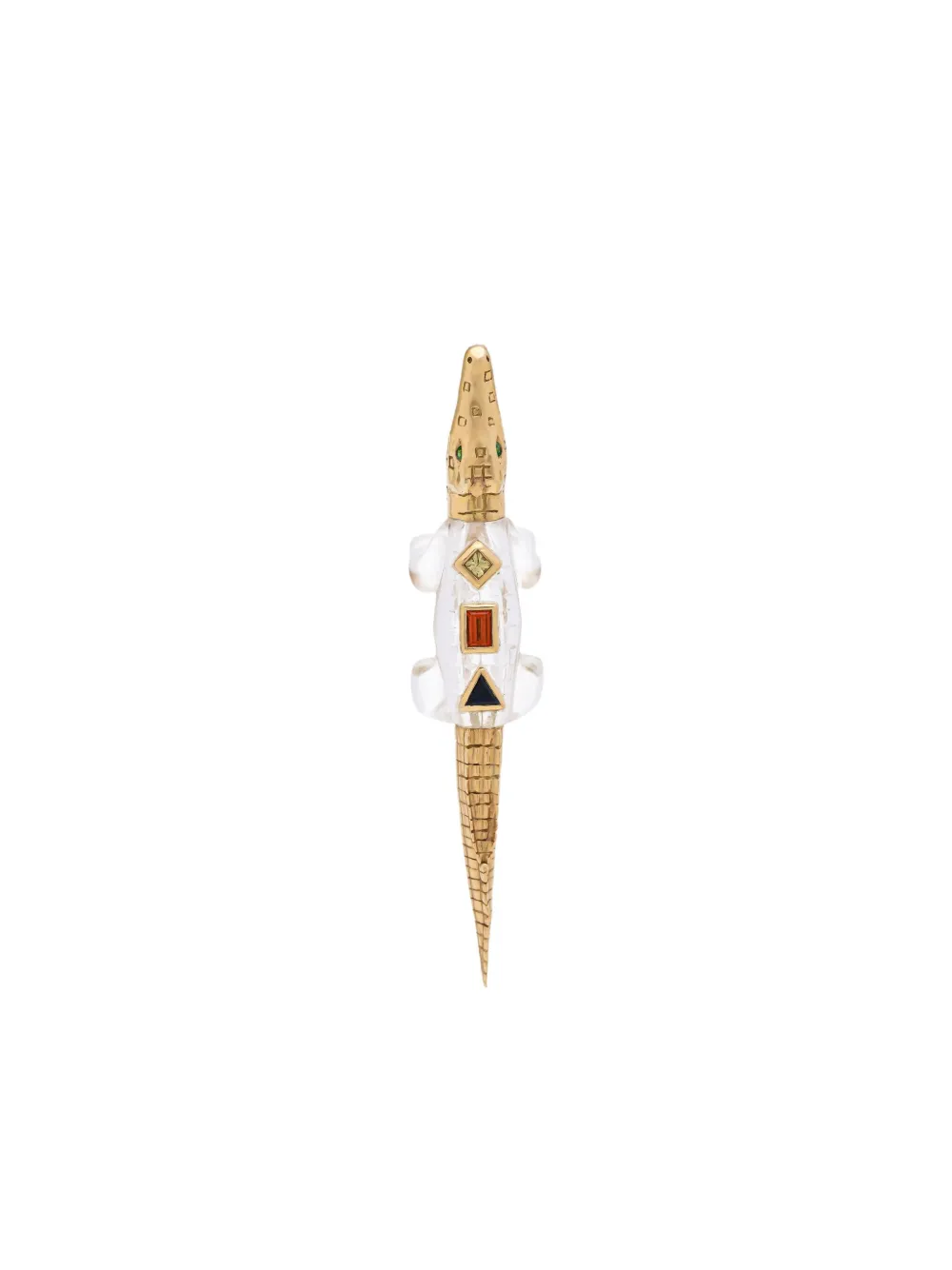 

Серьга Alligator Crystal из желтого золота Bibi van der Velden, золотой