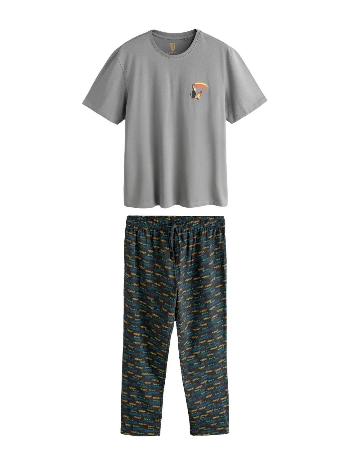 Длинная пижама 'Гиннесс' Next, Grey/Anthracite