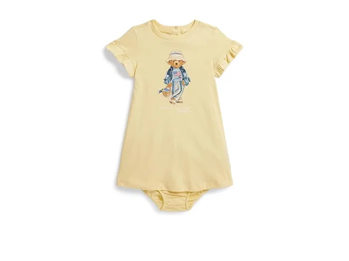 Платье с шортами Polo Bear хлопок Polo Ralph Lauren Kids, Deckwash White
