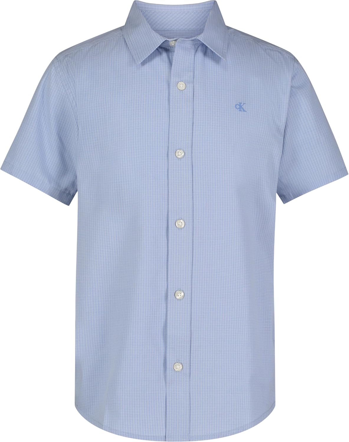

Рубашка Calvin Klein для мальчиков с короткими рукавами и застежкой на пуговицы, Micro Check Halogen
