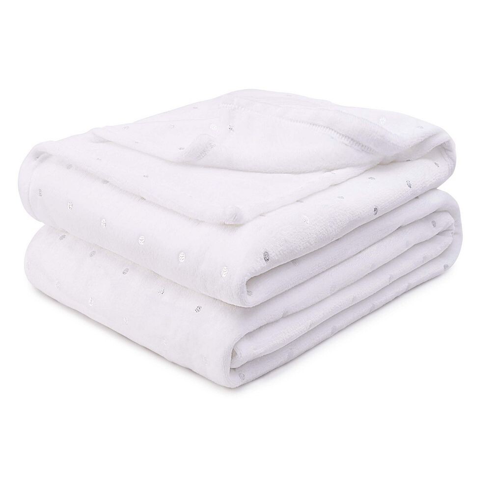 

SUPERIOR Пушистое плюшевое флисовое декоративное одеяло средней тяжести, белый