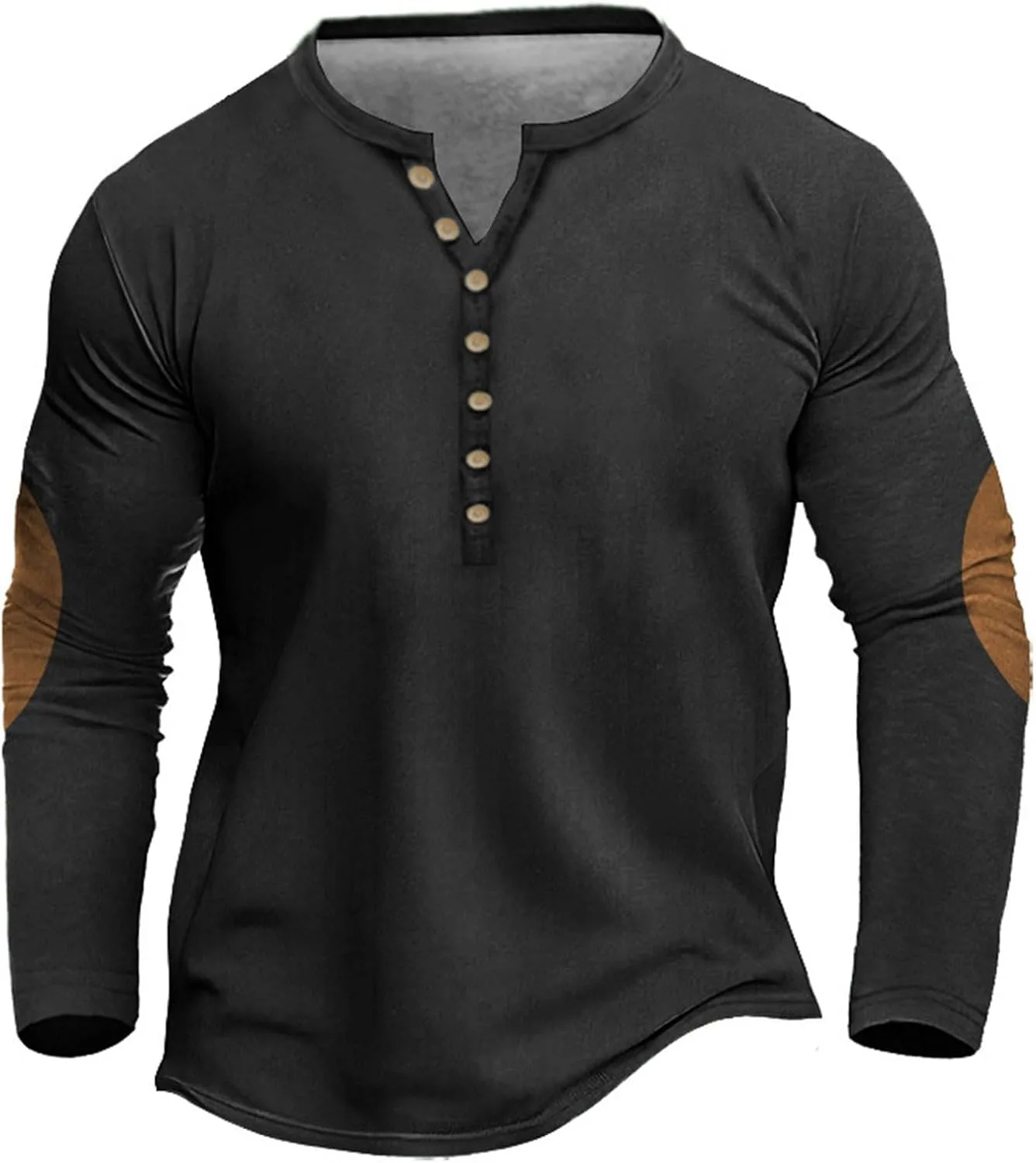 

Мужская футболка Henley с длинным рукавом, M-5XL Ymosrh