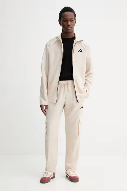 Спортивный костюм из полиэстера Adidas, бежевый
