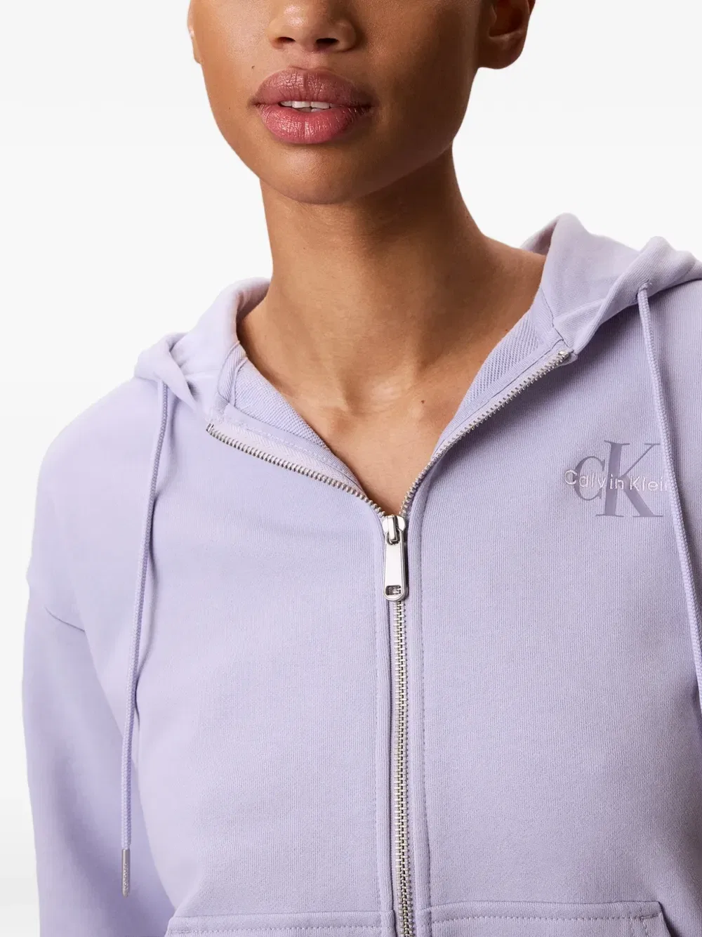 Толстовка на молнии с логотипом Calvin Klein, фиолетовый — фото 4