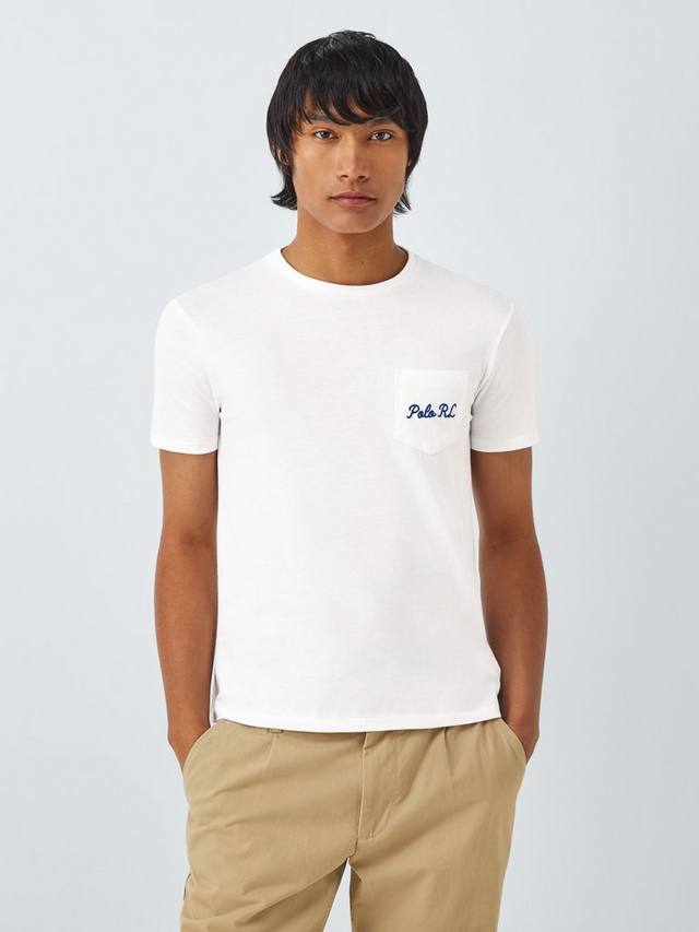 

Хлопчатобумажная футболка поло на заказ slim fit с коротким рукавом Ralph Lauren, белый
