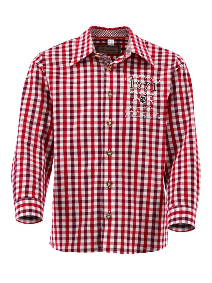 

Детская традиционная рубашка Trayor, средне-красного цвета OS-Trachten