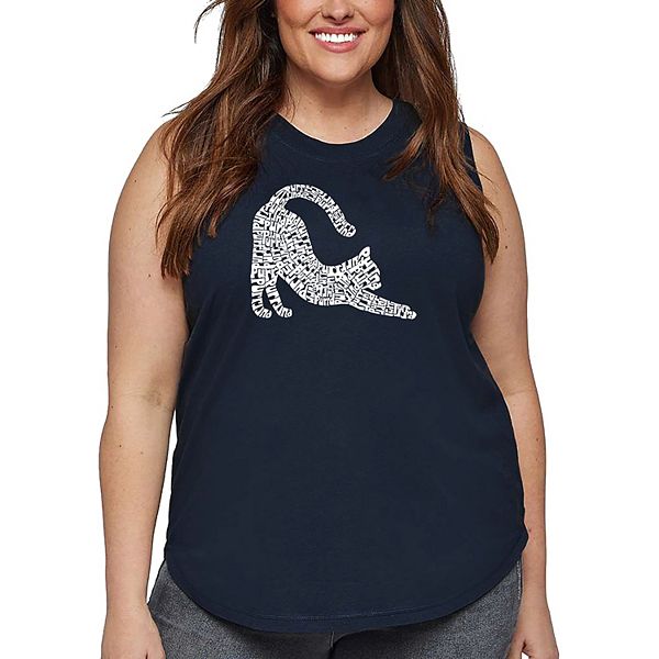 

Футболка с принтом Stretching cat для женщин plus size La Pop Art, Navy, Синий, Футболка с принтом Stretching cat для женщин plus size La Pop Art, Navy