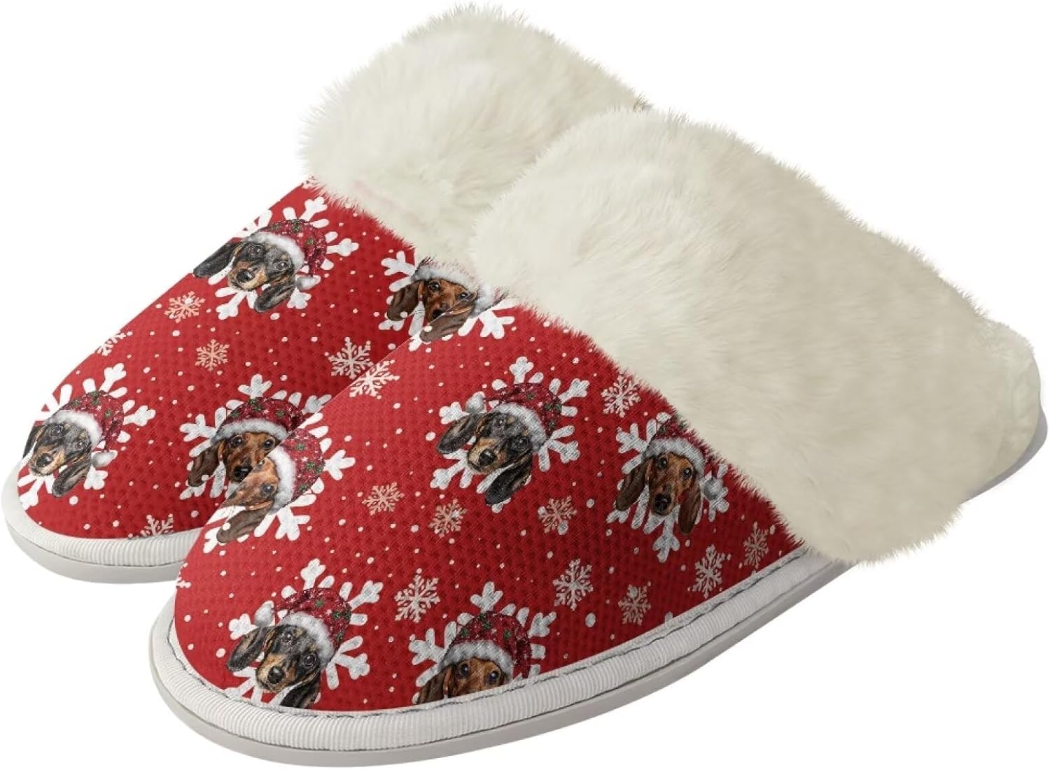 

Тапочки Srengjodk для женщин и мужчин, фланелевые хлопковые домашние тапочки, тапочки на скользящей подошве для дома, рождественские тапочки для семьи, Christmas Dog Print