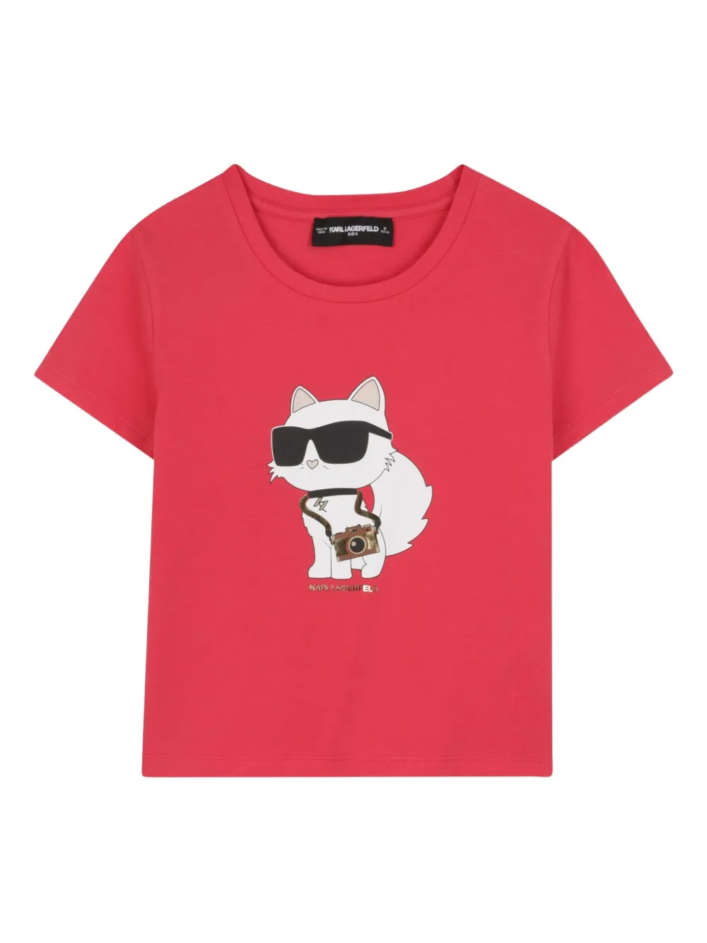

Футболка с принтом Choupette KARL LAGERFELD KIDS, красный