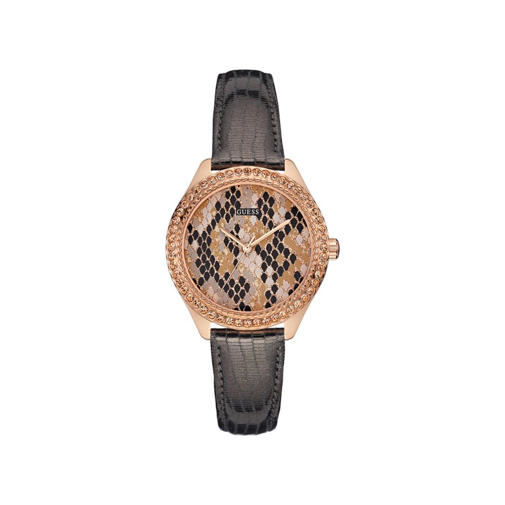 

Серые кожаные часы GUESS