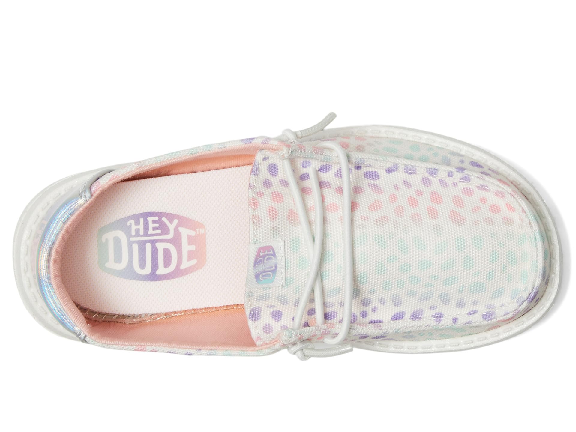 Туфли Hey Dude Kids Wendy Iridescent Leo, цвет White/Multi — фото 2