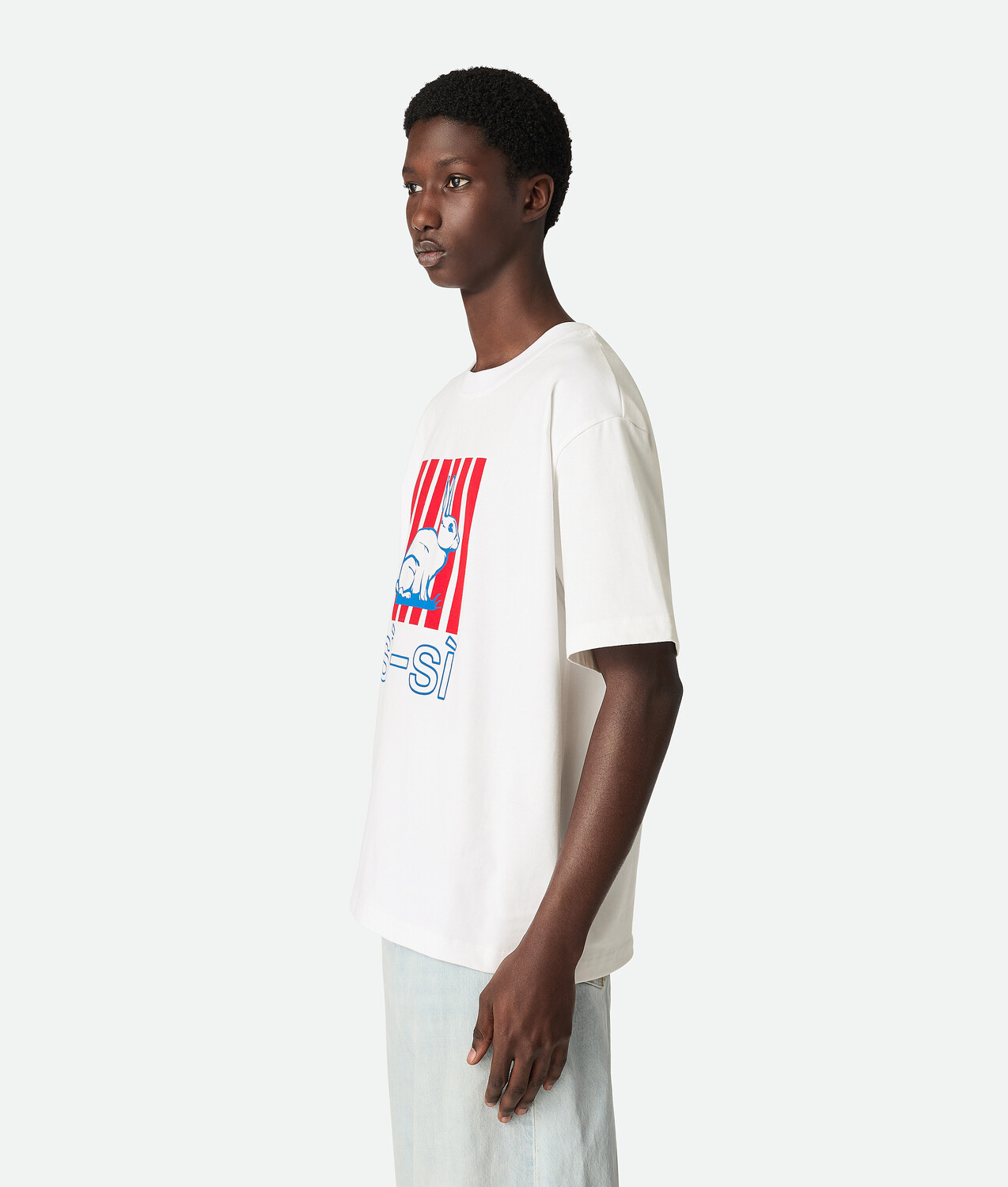 Cotton printed jersey t-shirt BOTTEGA VENETA, белый — фото 2