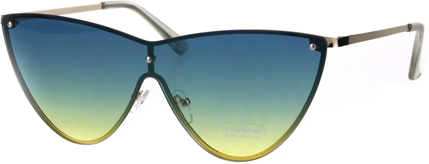 

Женские солнцезащитные очки PASTL «кошачий глаз» с металлическими оправами и линзами градиентного цвета, защита от УФ-излучения UV 400, Gold (Blue Yellow)