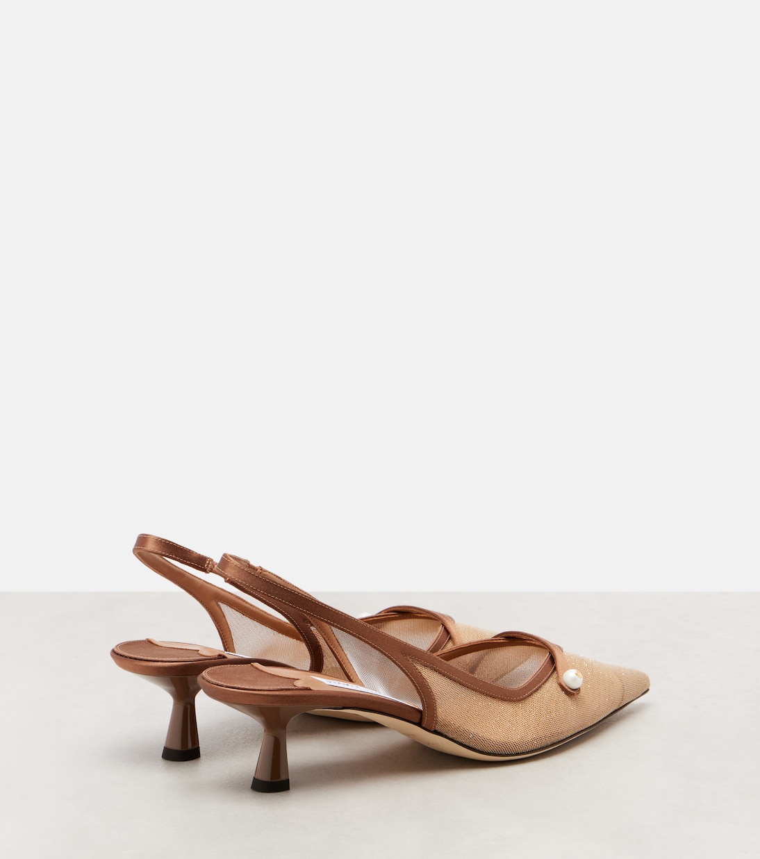 Amita 45 босоножки-лодочки с ремешком и кожаной отделкой Jimmy Choo, Toffee/Tof — фото 2
