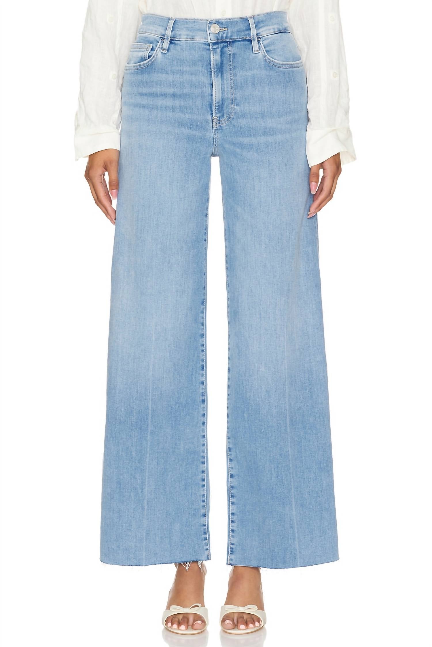 

Джинсы Le Slim Palazzo Raw Fray Jean In Clearwater Frame, Clearwater