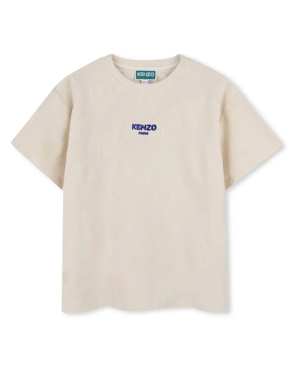 

Футболка для мальчика из хлопка с принтом Kenzo Kids, цвет Crudo