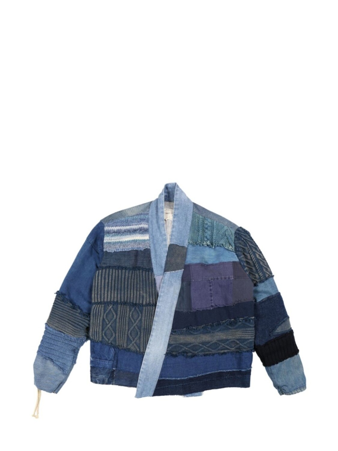 

Greg Lauren укороченная куртка Mixed Blues GL1, синий