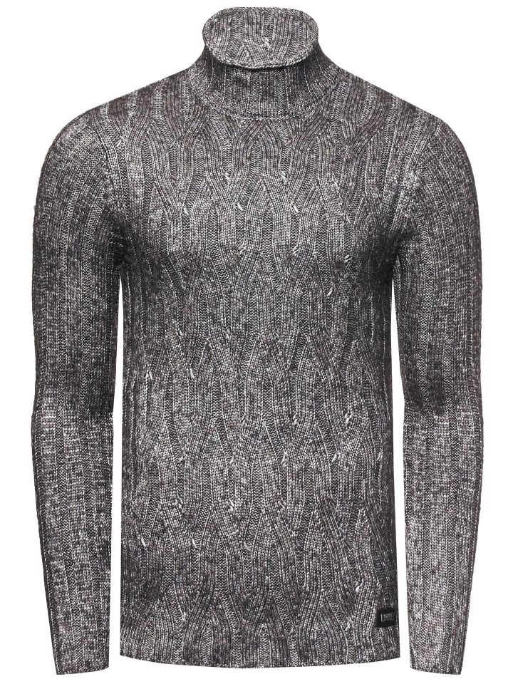 

Клубный трикотажный свитер с воротником-стойкой черного цвета Rusty Neal