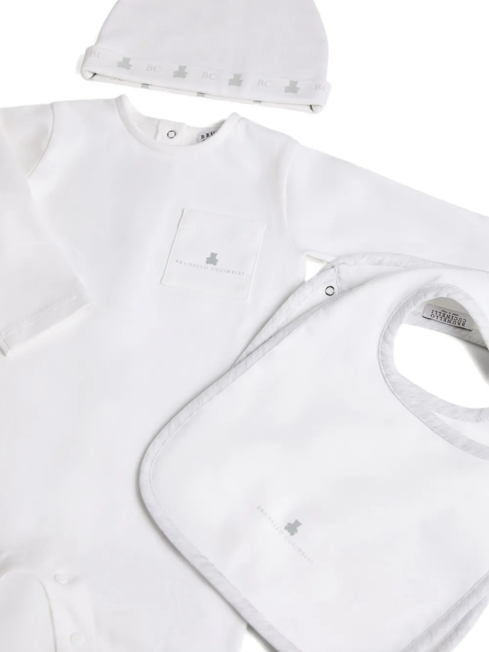 Комплект из топа и брюк с принтом Brunello Cucinelli Kids, белый — фото 2