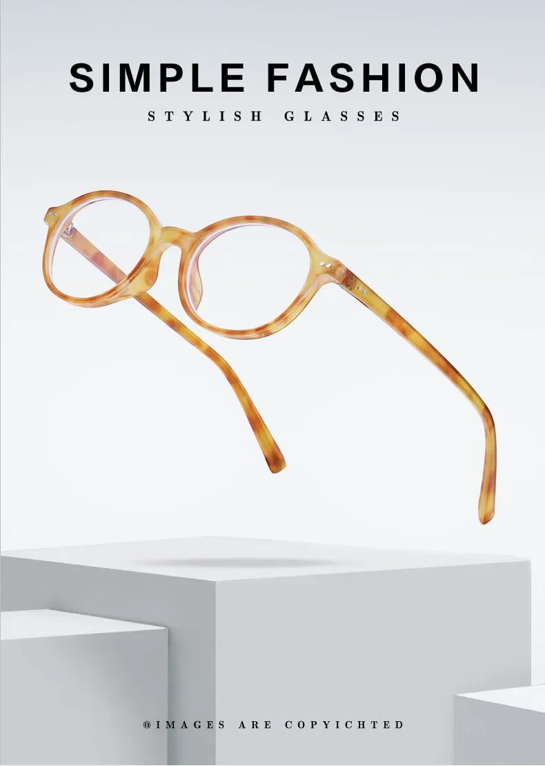 

Овальные пластиковые очки с защитой от синего света — модные очки для поездок на работу | модель с зажимом, подходящая для людей с близорукостью DHJKLUJO, 5