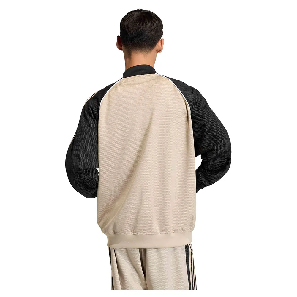 Толстовка adidas Originals Loose Mesh на молнии, бежевый — фото 2