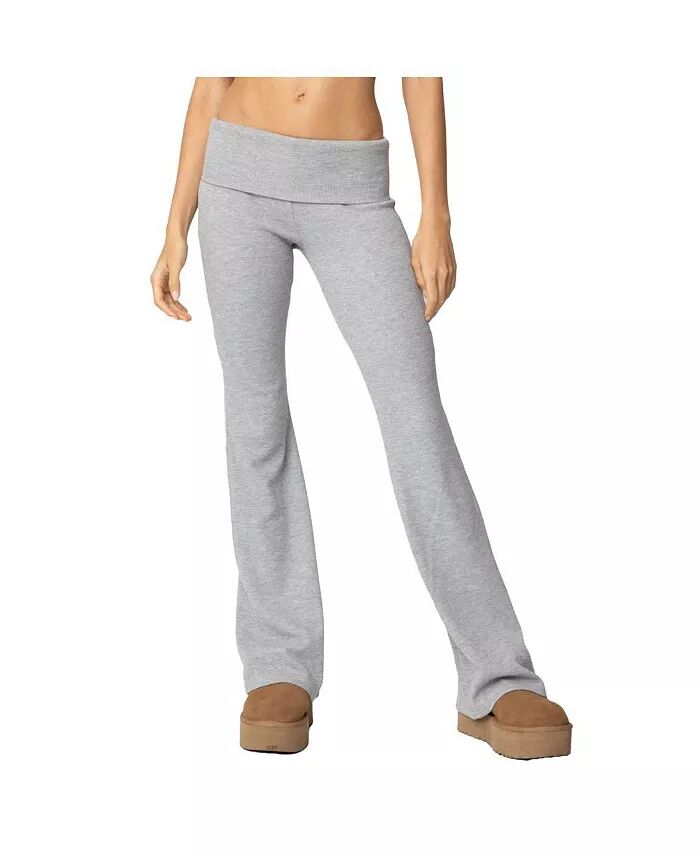 

Женские брюки Sab Fold Over Waffle Knit Edikted, серый