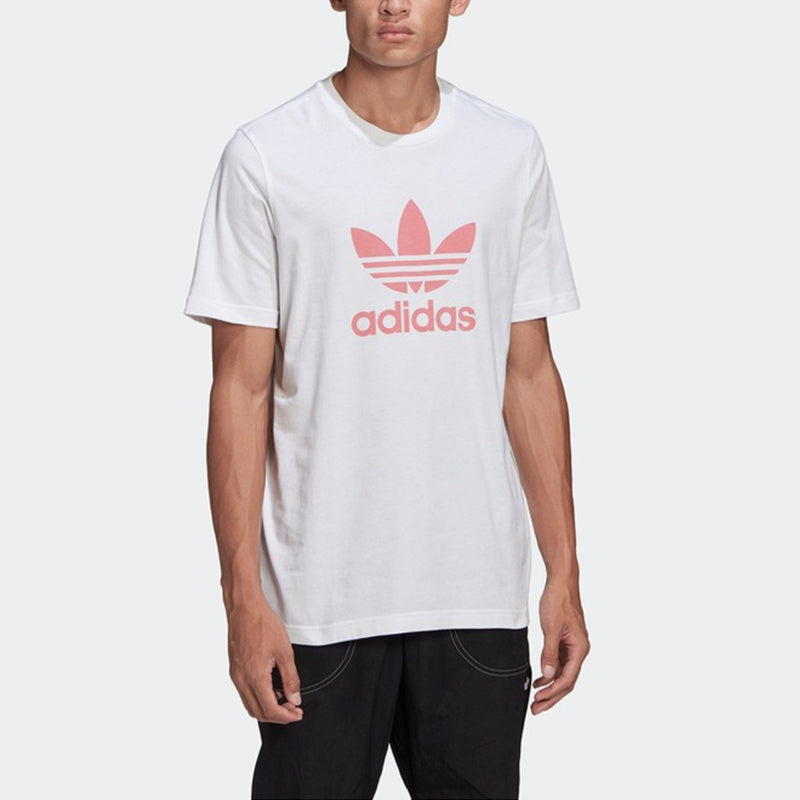Футболка adidas originals Trefoil Logo Printing Sports Round Neck Short Sleeve White, белый — фото 3