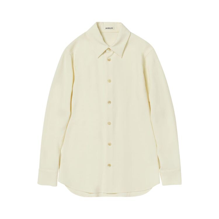 

Рубашка Auralee Tense Wool Double Cloth Shirt Ivory, желто-коричневый